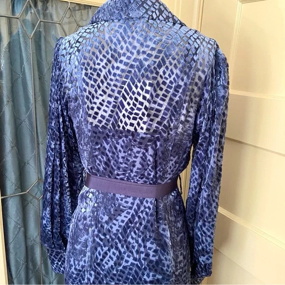 💔SOLD $890 Ulla Johnson Thalia Blue Velvet Shirt Dress Size 2 NWT - Picture 9 of 16